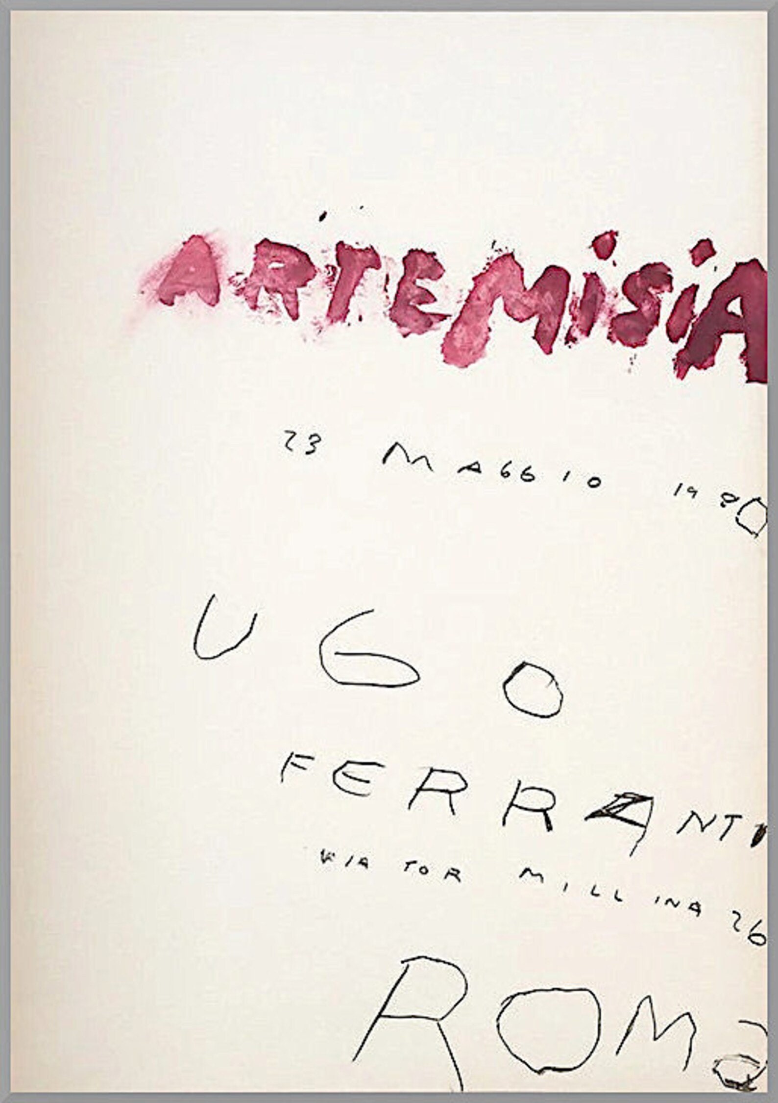 CY TWOMBLY - 'artemisia' - Original Vintage Exhibition