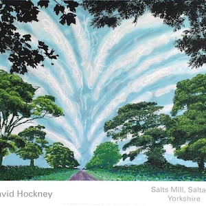 DAVID HOCKNEY - &#39;Summer Sky&#39; - original exhibition poster (Salts Mill Gallery, Yorkshire)