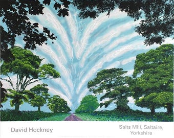DAVID HOCKNEY - 'Summer Sky' - original exhibition poster (Salts Mill Gallery, Yorkshire)