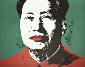 ANDY WARHOL - 'Chairman Mao' - hand numbered vintage lithograph - c1986 - large (Limited edition. Carnegie Museum ink stamp)