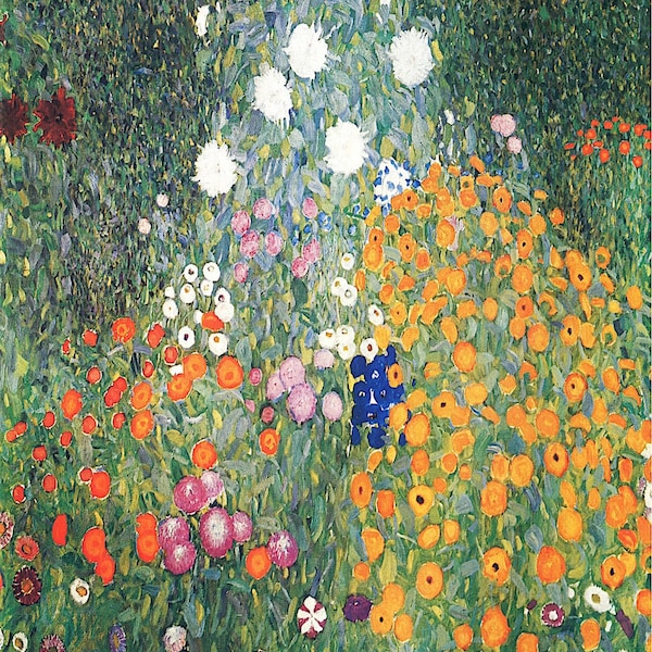 GUSTAV KLIMT - 'Flower Garden' - handgenummerde archiefafdruk - c1994 (beperkte oplage van 250. Uitgeversinktstempel. Atelier Jobim, Parijs)