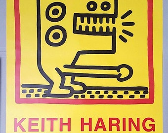 KEITH HARING - póster original de la exposición - c1995 - raro (Primera edición limitada. Haring Estate/Galerie Krinzinger, Alemania)