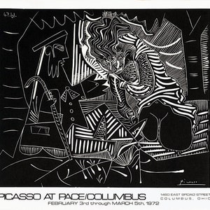 PABLO PICASSO - &#39;Le Dejeuner sur L&#39;herbe&#39; - vintage original lithograph exhibition poster - c1972 - rare (First edition. Mourlot, Paris)