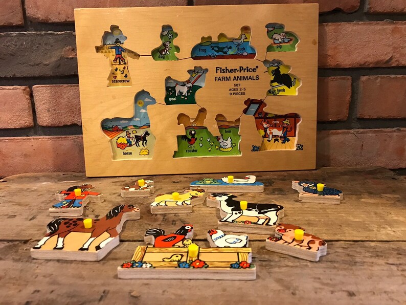 fisher price farm animals vintage