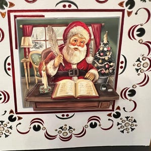 Santa Claus fills his order book