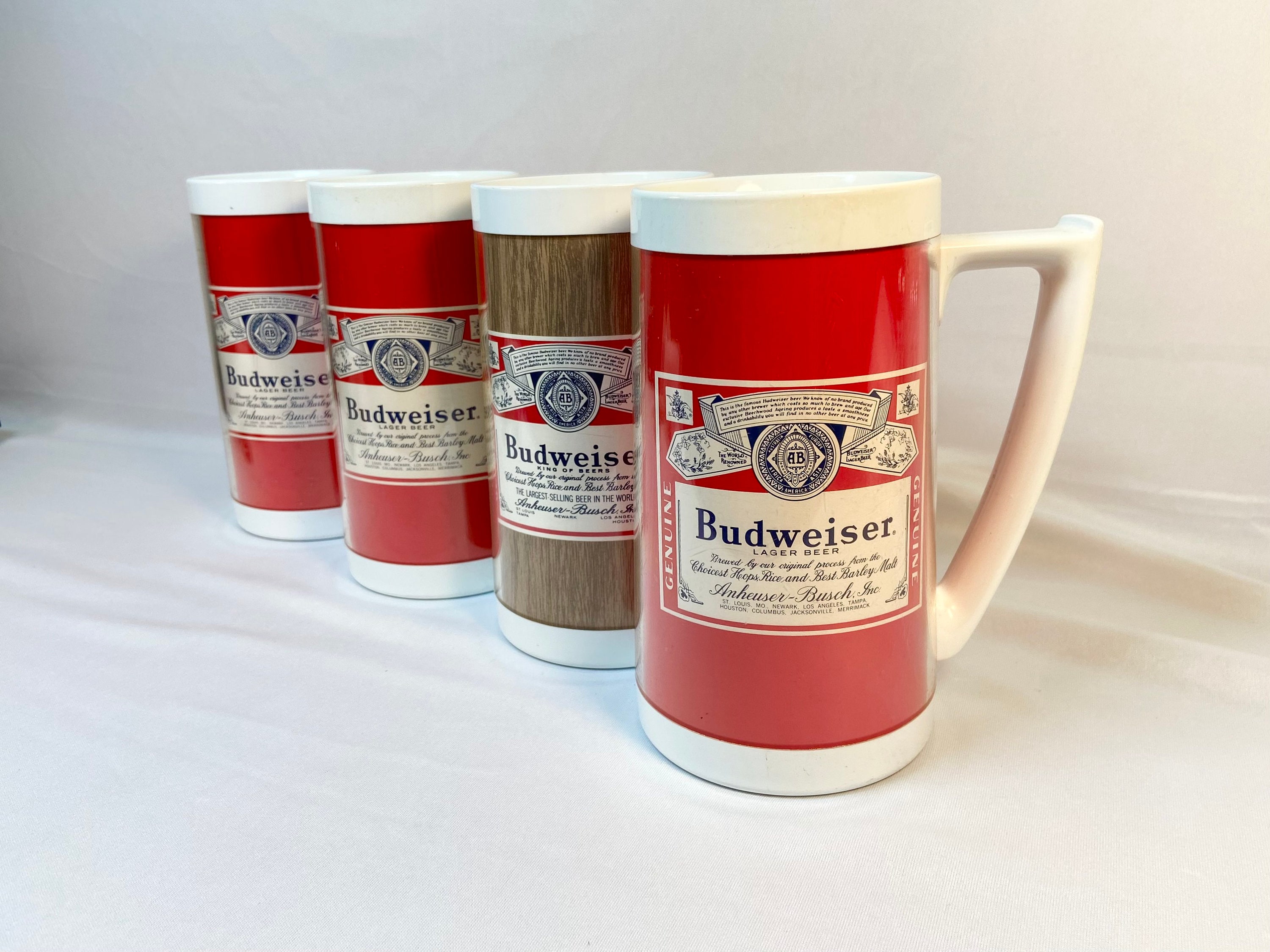 Vintage Budweiser Insulated Beer Mugs Steins set of 4 Etsy