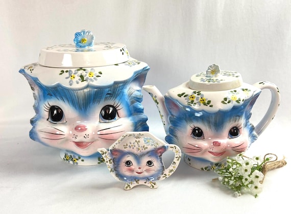 Vintage Miss Priss Cookie Jar Lefton Kitty - Etsy