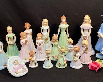 Figuras de cumpleaños de Enesco para niña que crece - se venden por separado