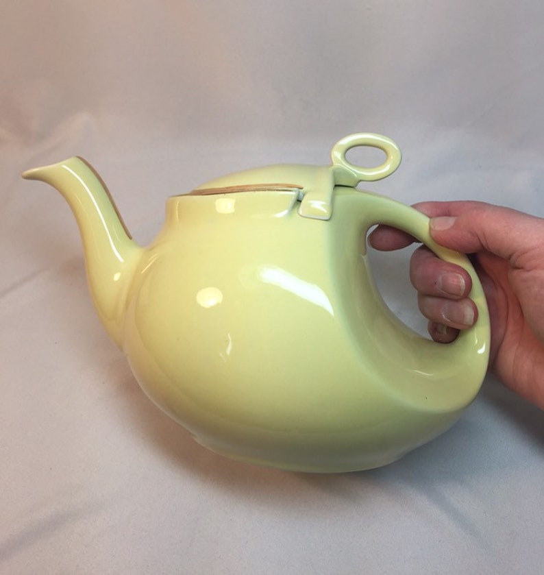 Vintage Hall Pottery Streamline Teapot 0339 Canary Yellow Gold Etsy