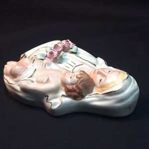 Vintage Chalkware Madonna and Child Autom China image 4