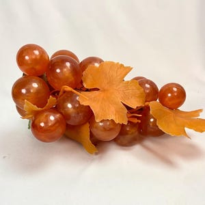 Vintage Large Lucite Driftwood Grape Cluster Mid Century Orange