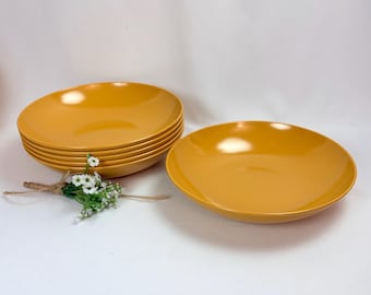 Vintage Melamine Soup Bowls Harvest Gold Mid Century - sets of 4 or 6