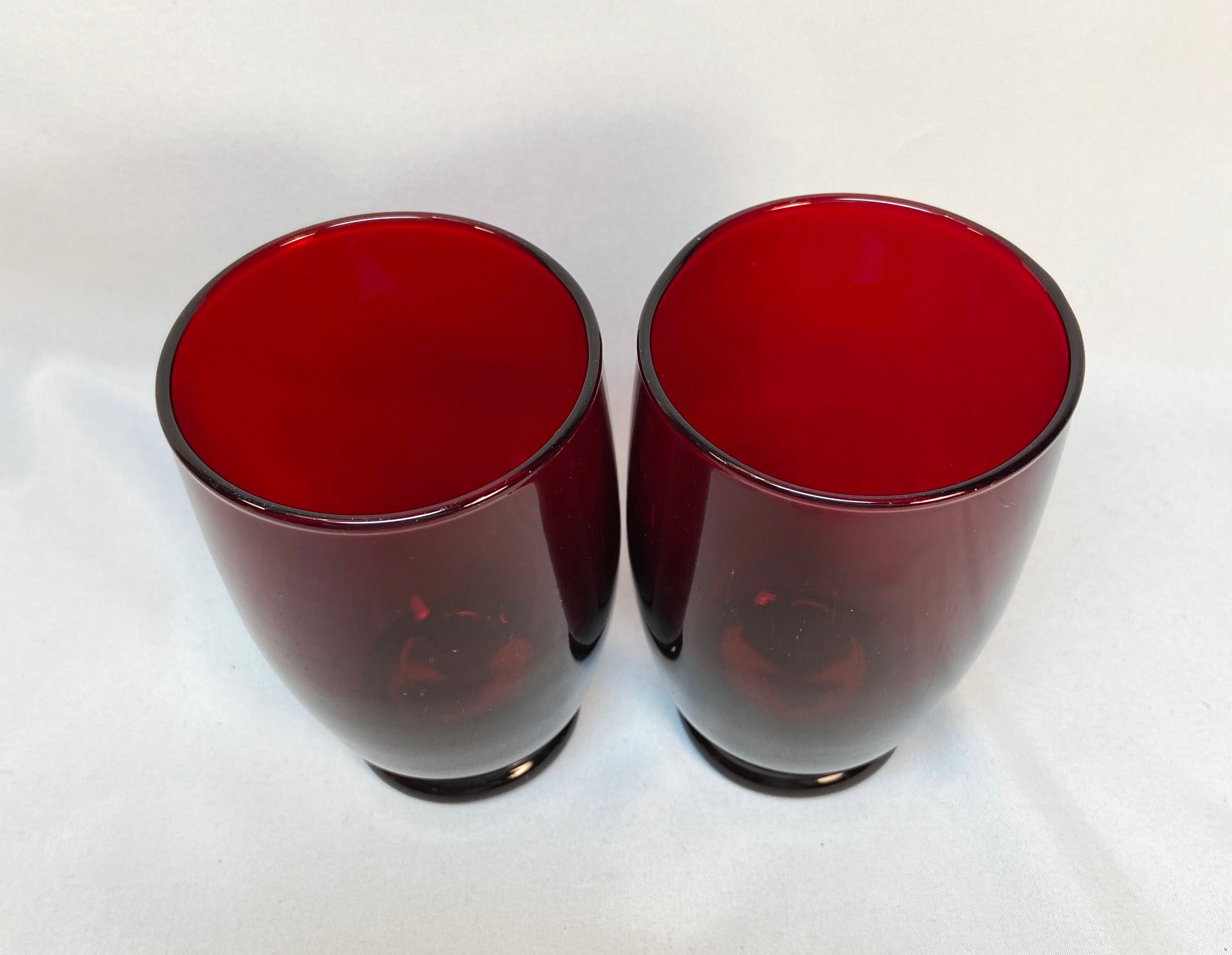 Footed Drinking Glasses Anchor Hocking Royal Ruby Red Set of Etsy