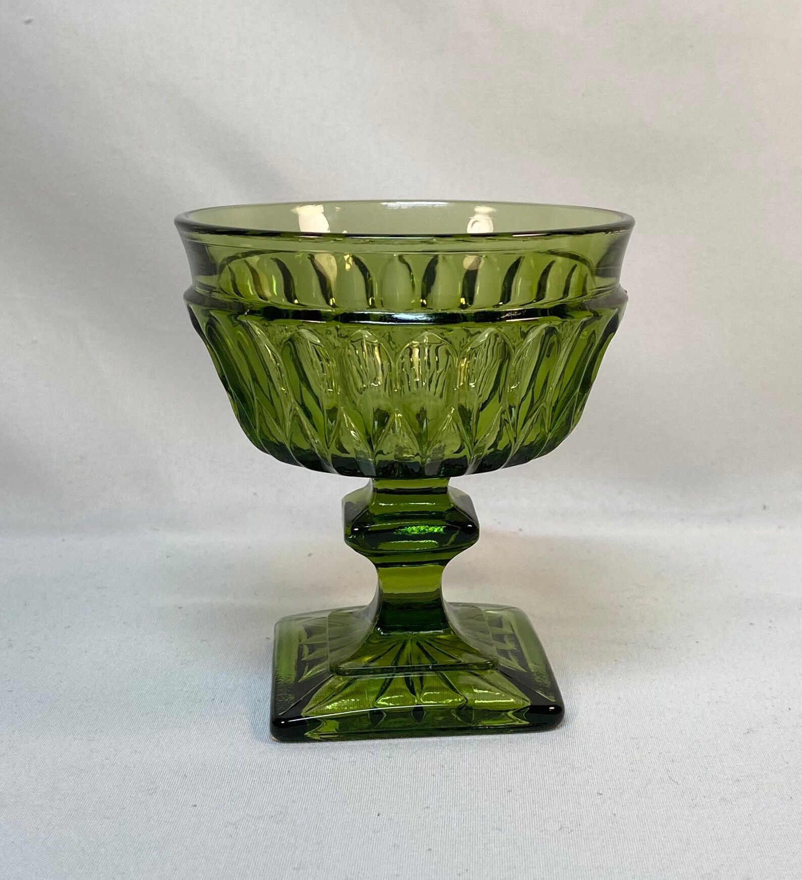 Vintage Indiana Glass Mount Vernon Avocado Green Diamond Etsy