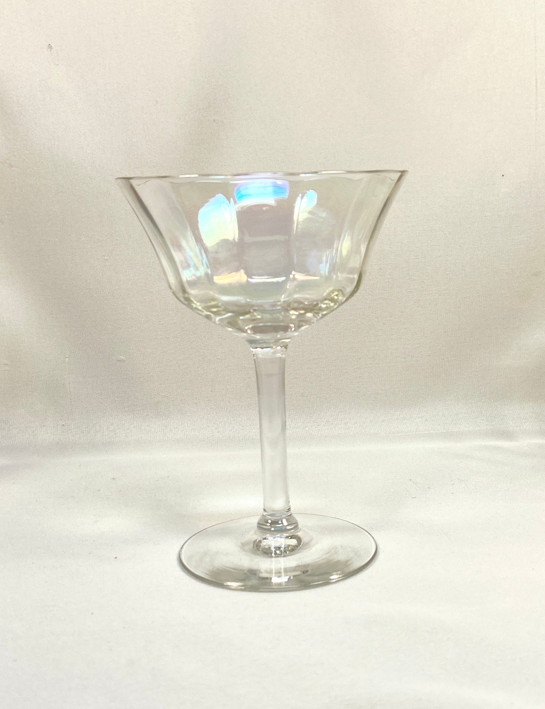 Vintage CARNIVAL CRYSTAL IRIDESCENT Wine Glasses - Set of 4 – The