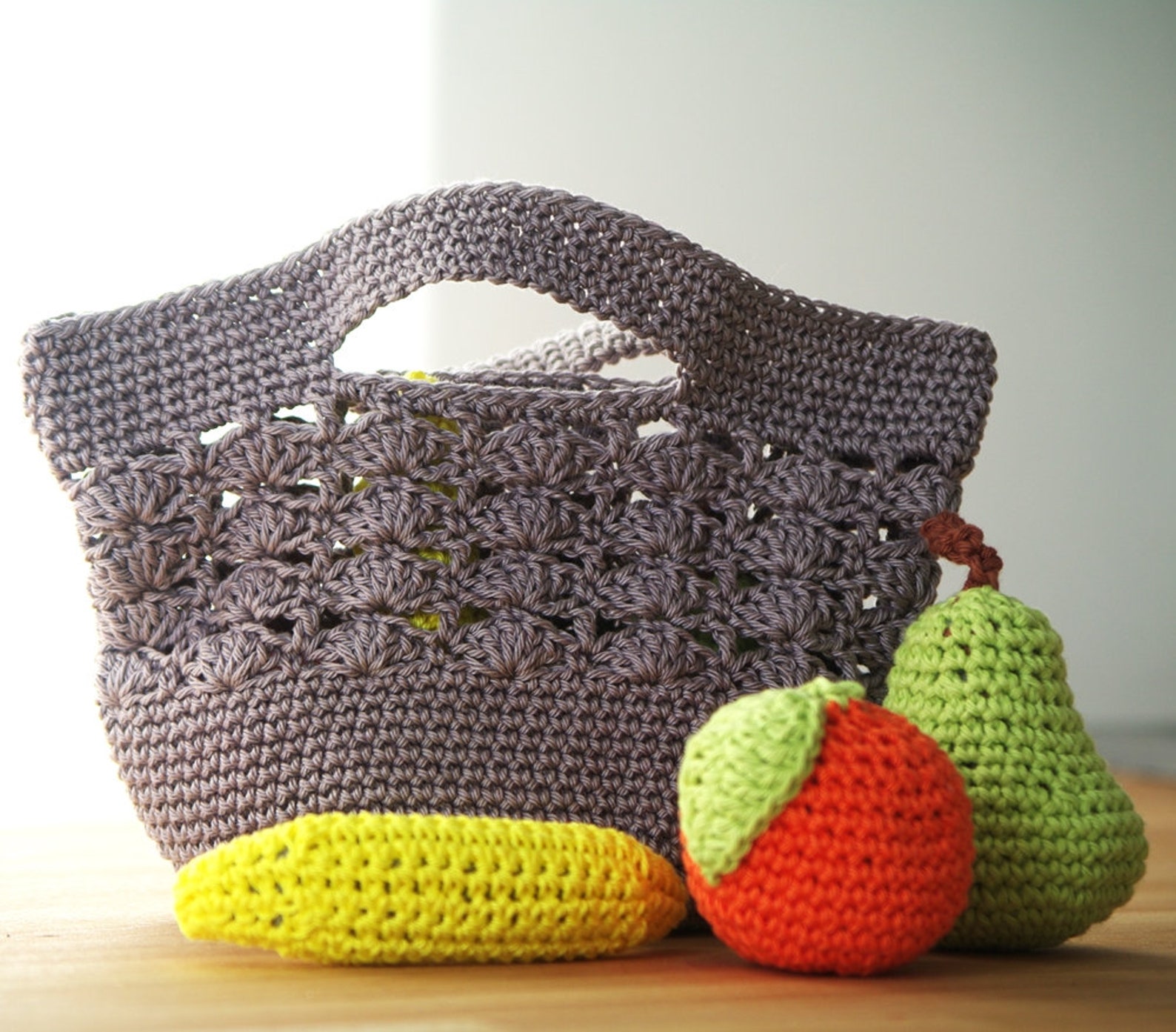 Crochet veggies pattern market bag pattern gift for Etsy