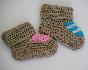 Crochet pattern baby booties, new born gift, sizes 0/3 months, 6/9 months, #11