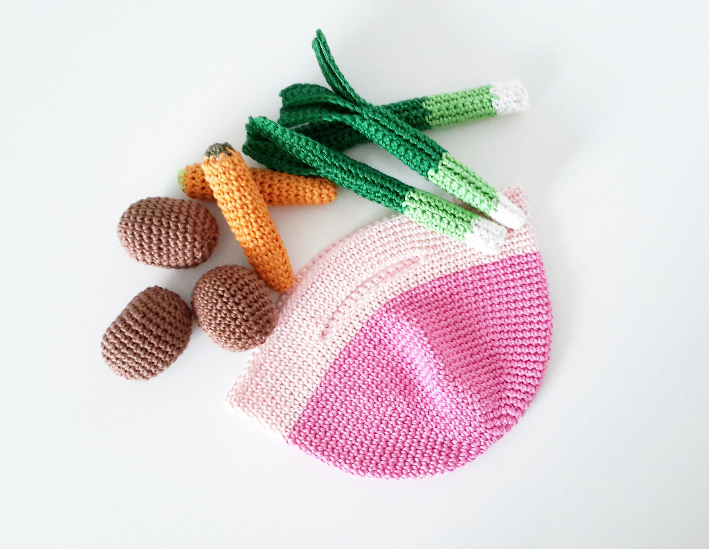 Crochet veggies pattern market bag pattern gift for Etsy