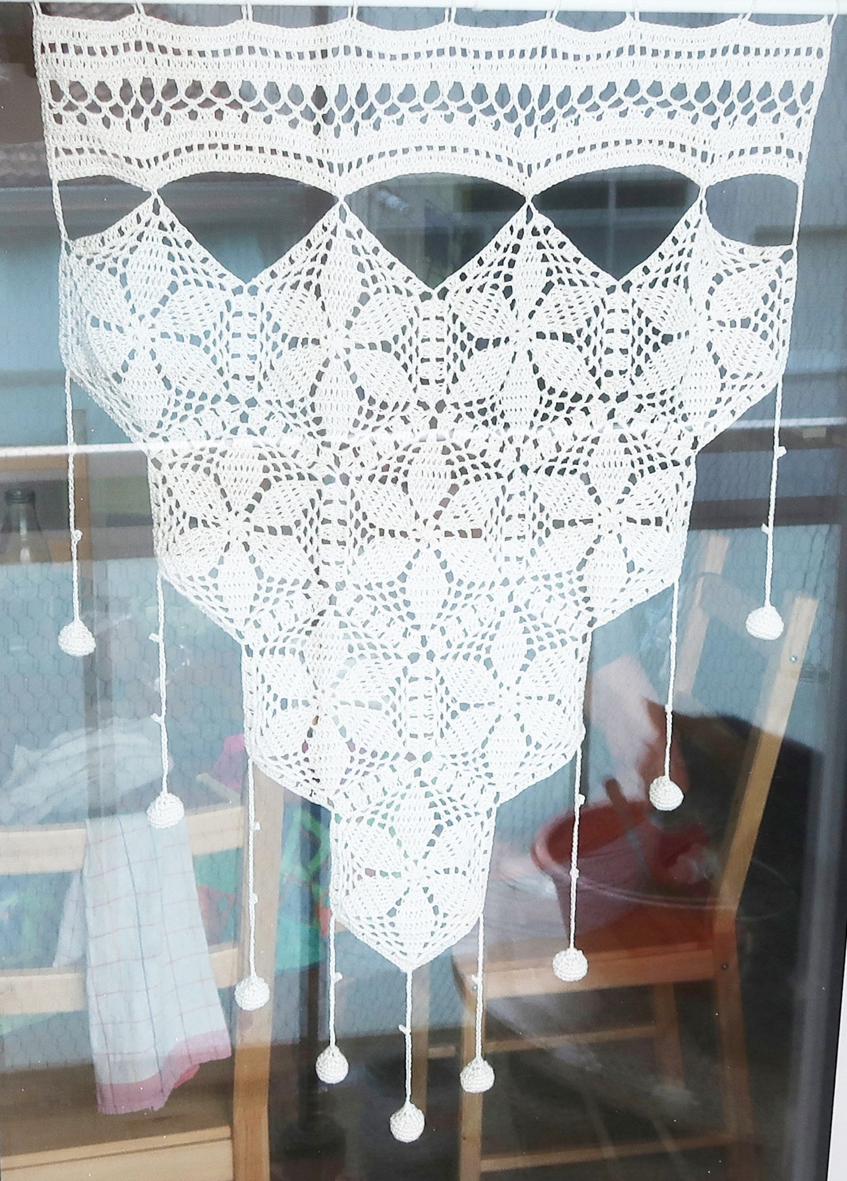 RIDEAU PANNEAU Crochet D'art Fait Main Artisanat Francais