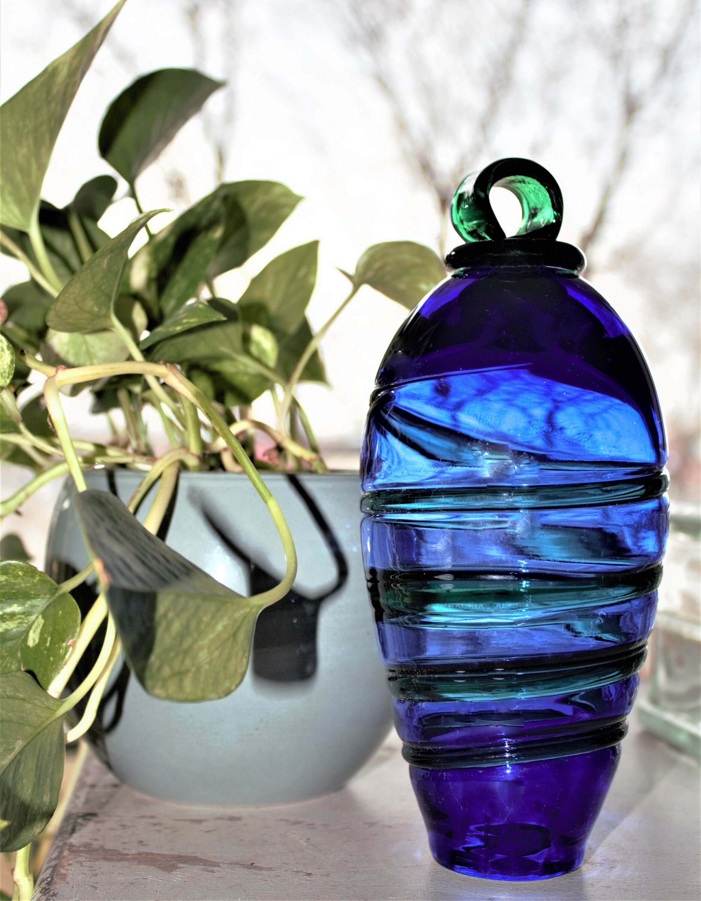 Outdoor Hanging Yard Decor Blue and Green Hanging Tree Decor Etsy