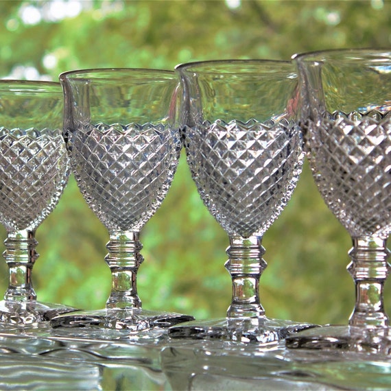 Vintage Italian Goblet Wine Glasses Set of 4, Wine Glass for Gift