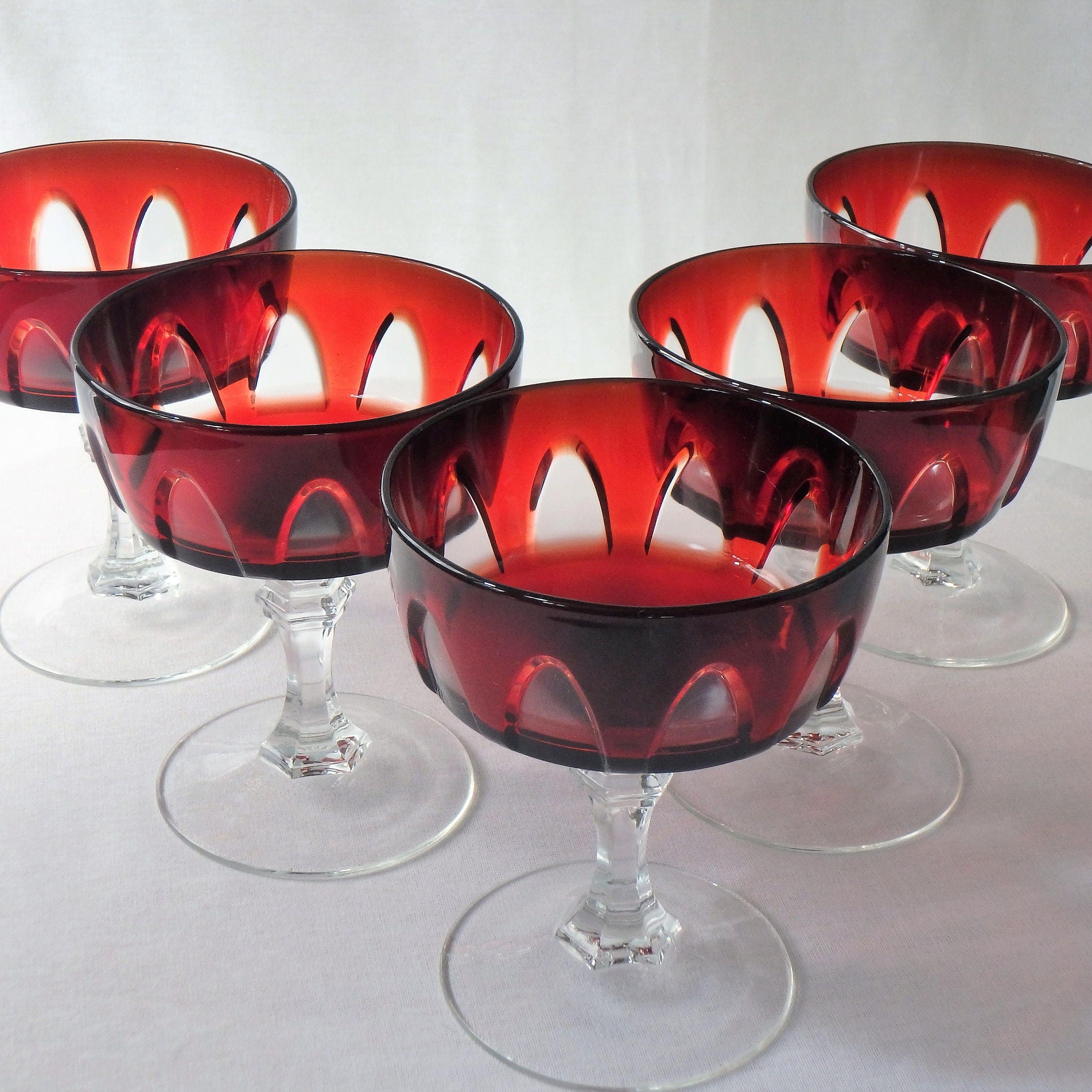 Crystal Red Wine Glasses 'elizabeth', Vintage Style, Lead Free