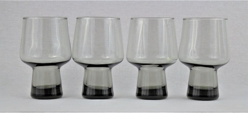 Smokey Black Glass Vintage Black Glassware Smoked Black Glassware MCM Glassware Mid-Century Glassware 3 MCM Smoked Black Cocktail Glass