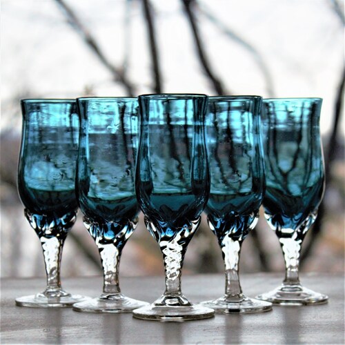 Italian Glassware, 5 Italian Cordials, shops Vintage Italian Cordials, Colorful Italian Glass, Hand Made Glass From Italy, Italian Cordial Glasses