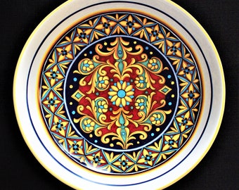 Deruta Bowl, Made in Italy 11" Ceramica Nova Deruta Salad Bowl, Vintage Italian Deruta Ceramic Bowl, Hand Painted Italian Colorful Deruta