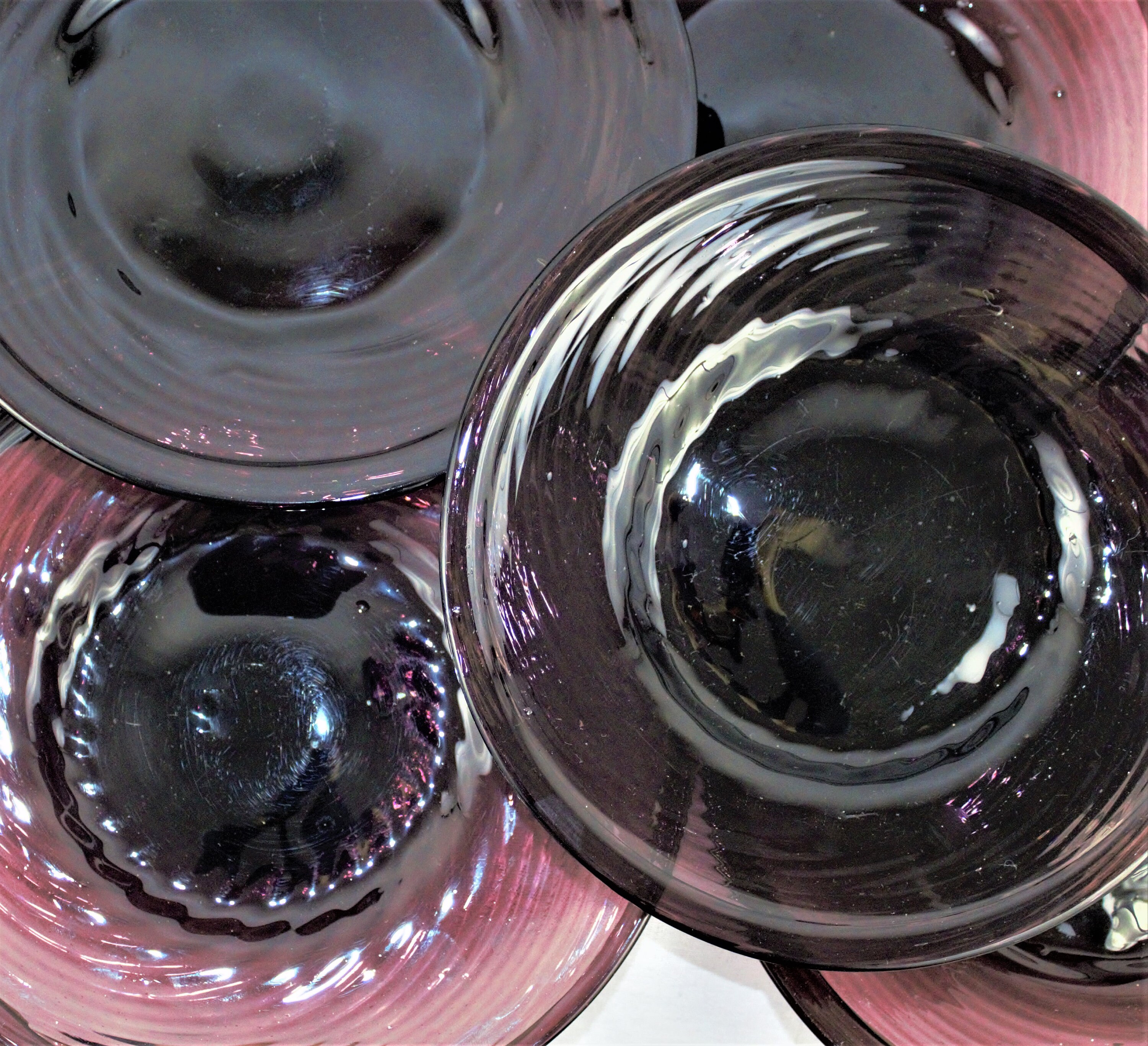 Amethyst Glass Plates 4 Hand Made Purple Swirl Glass Plates Etsy