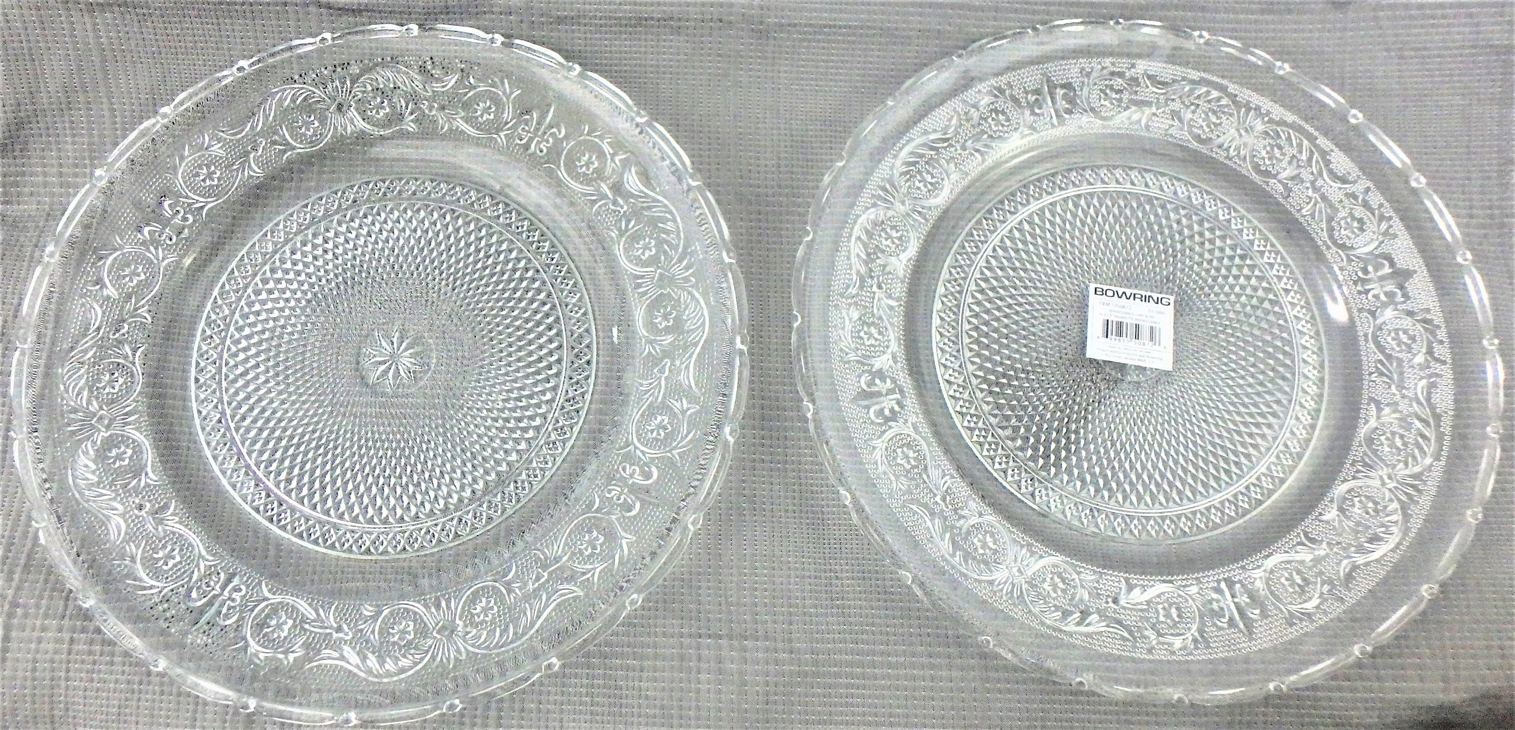 Glass Charger Plate Bowring Glass Charger Plate Patterned Etsy