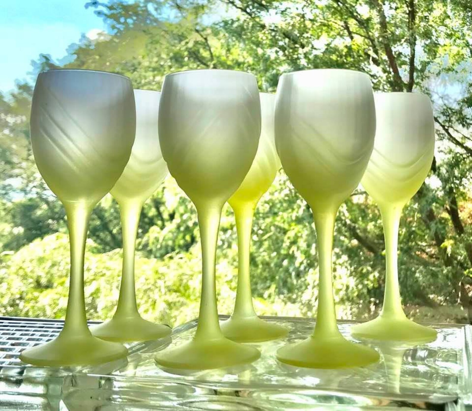 Frosted Yellow Cordial Glass 6 Yellow Blendo Glasses Yellow Etsy