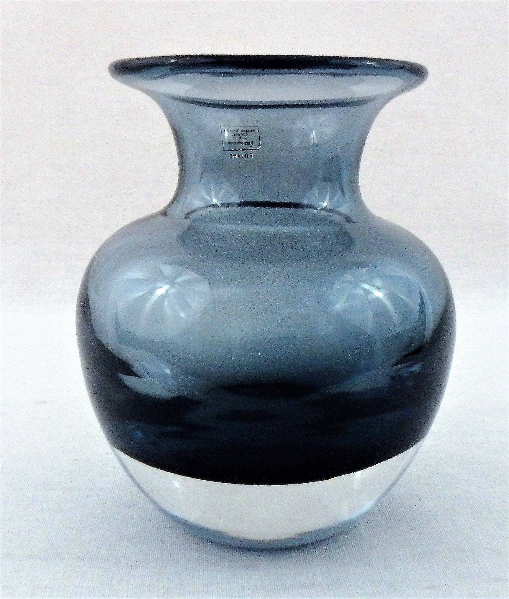 Grey Crystal Vase Smoked Grey Bud Vase Miller Rogaska Etsy