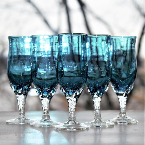 Italian Glassware, 5 Italian Cordials, shops Vintage Italian Cordials, Colorful Italian Glass, Hand Made Glass From Italy, Italian Cordial Glasses