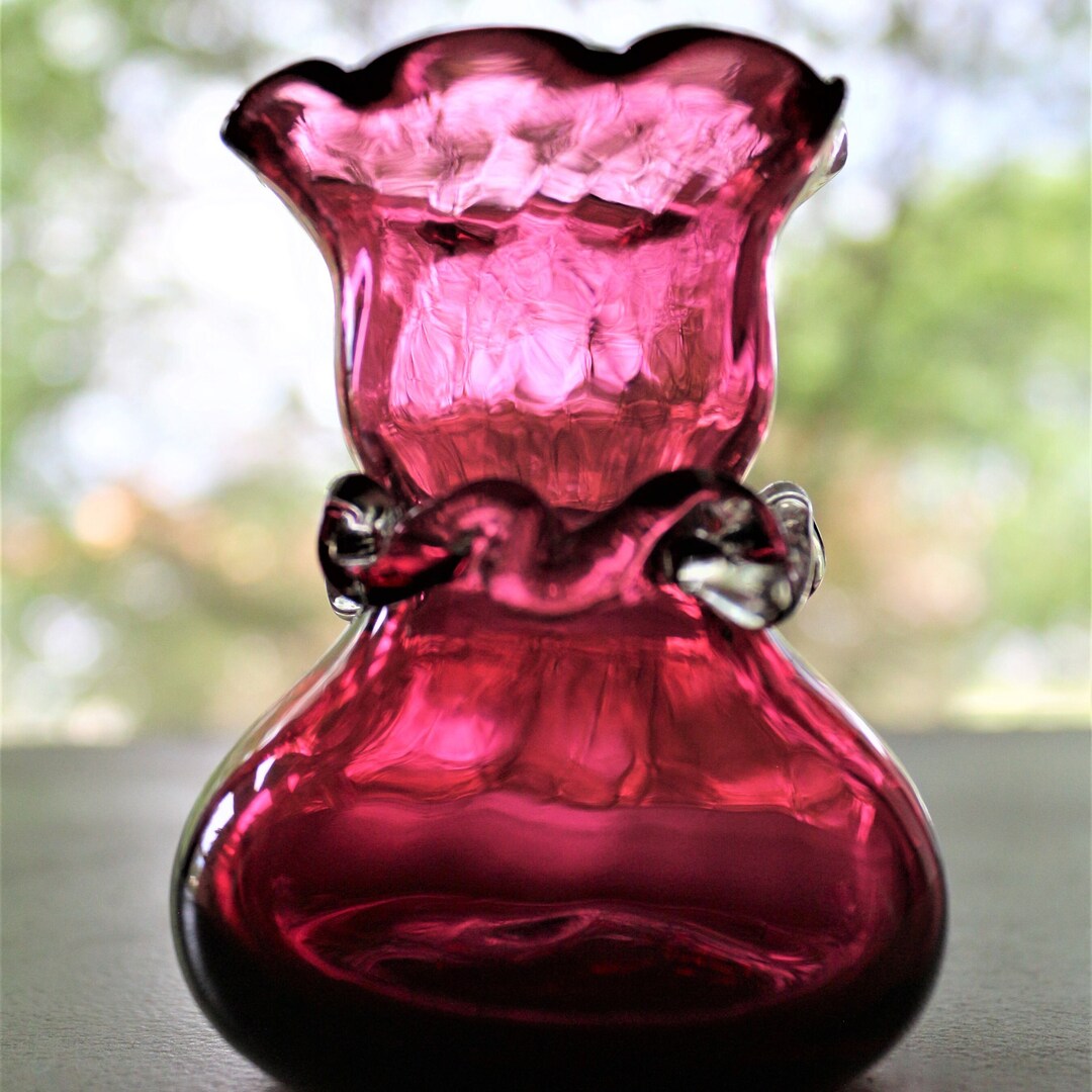 Purple Glass Vase Small Purple Vase Vintage Bud Vase Etsy