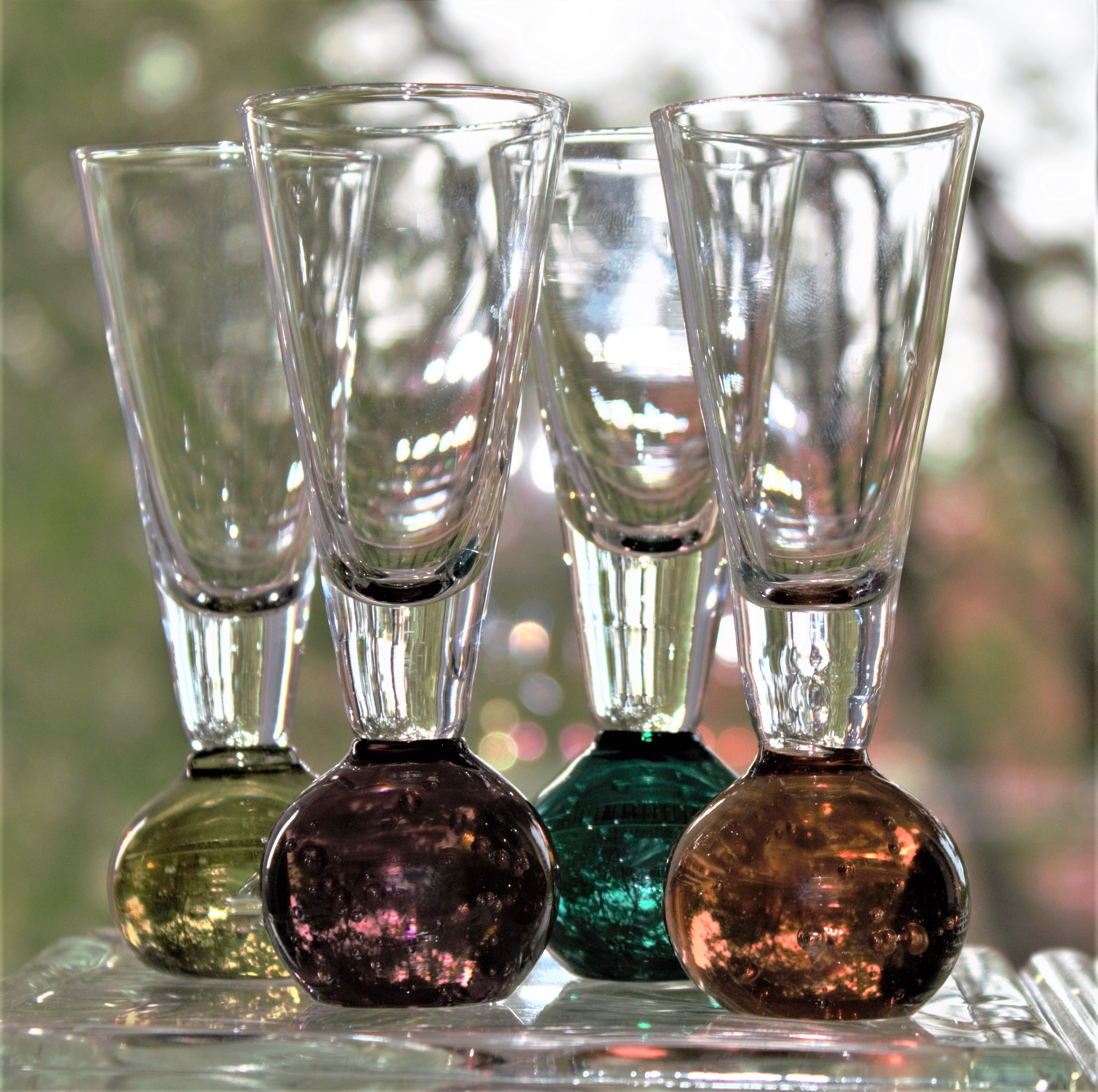 Shot Glass 9 Shooter Glasses Bubble Ball Base Shotter Glass Etsy