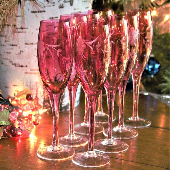 Pink Champagne Flutes  Fancy Glasses - Sister.ly Drinkware