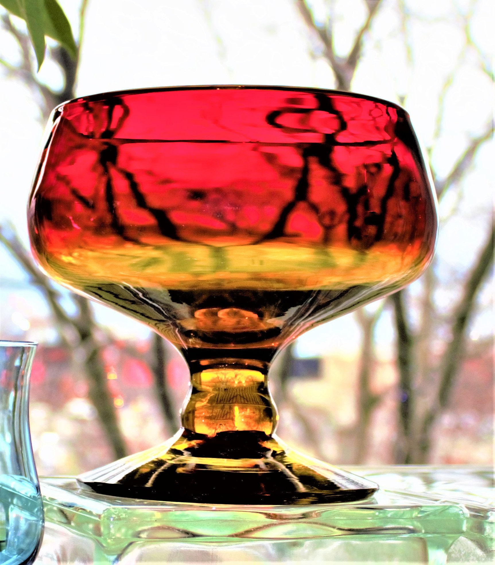 Details about   Blenko Amberina Wine Glass Set 