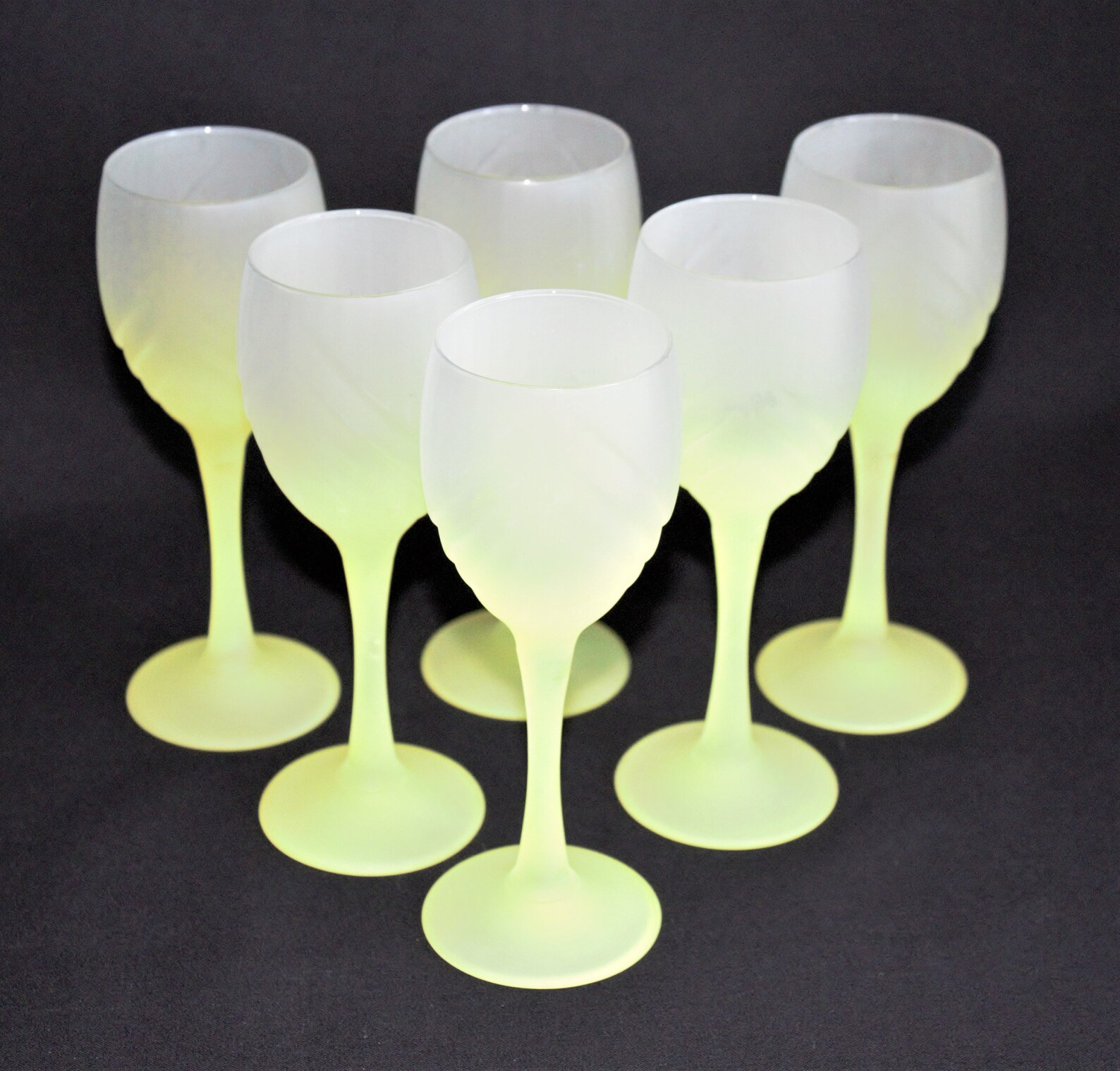 Frosted Yellow Cordial Glass 6 Yellow Blendo Glasses Yellow Etsy