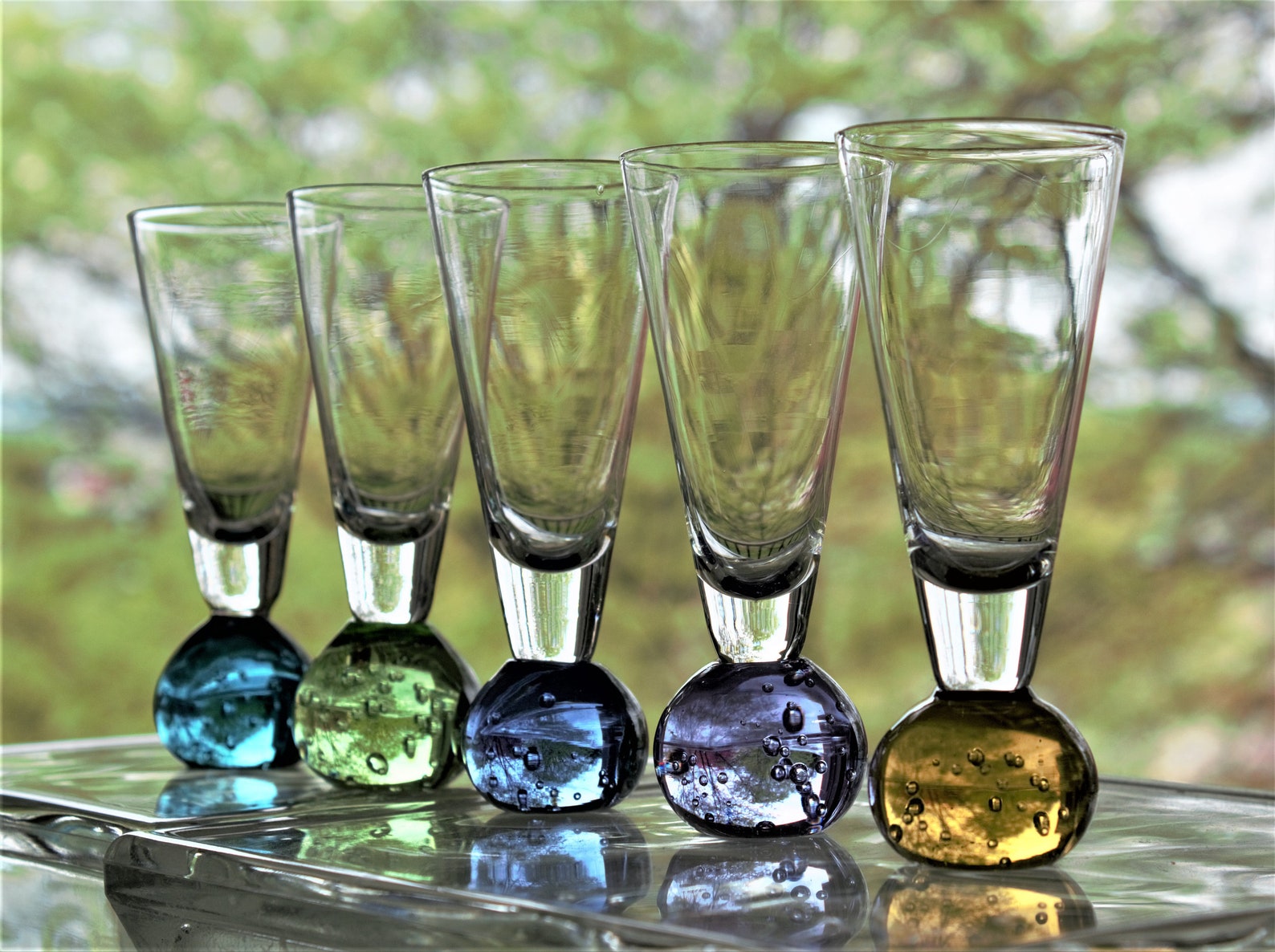 Shot Glass 9 Shooter Glasses Bubble Ball Base Shotter Glass Etsy