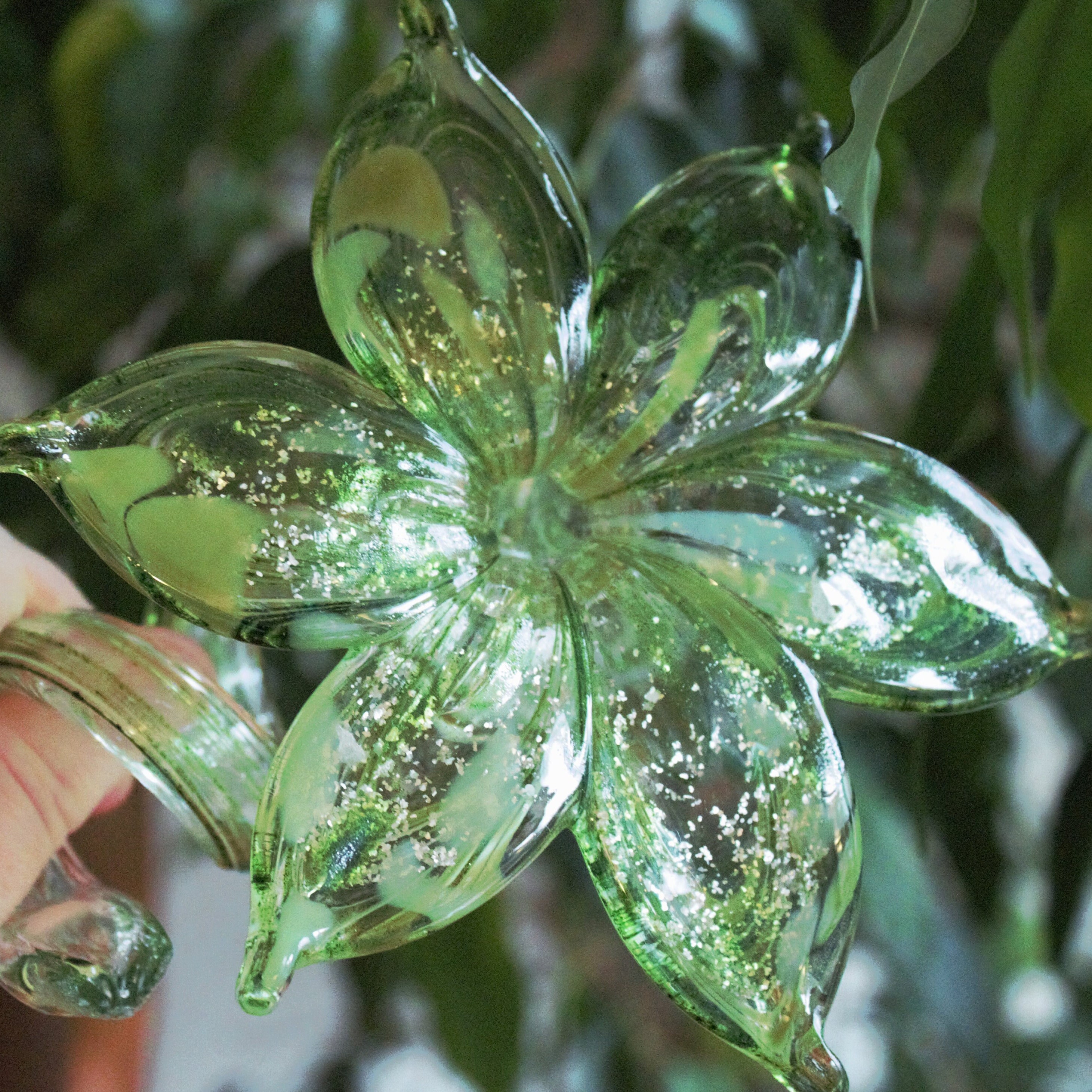 Murano Flower Sculpture, Glass Home Decor, Hand Blown Glass