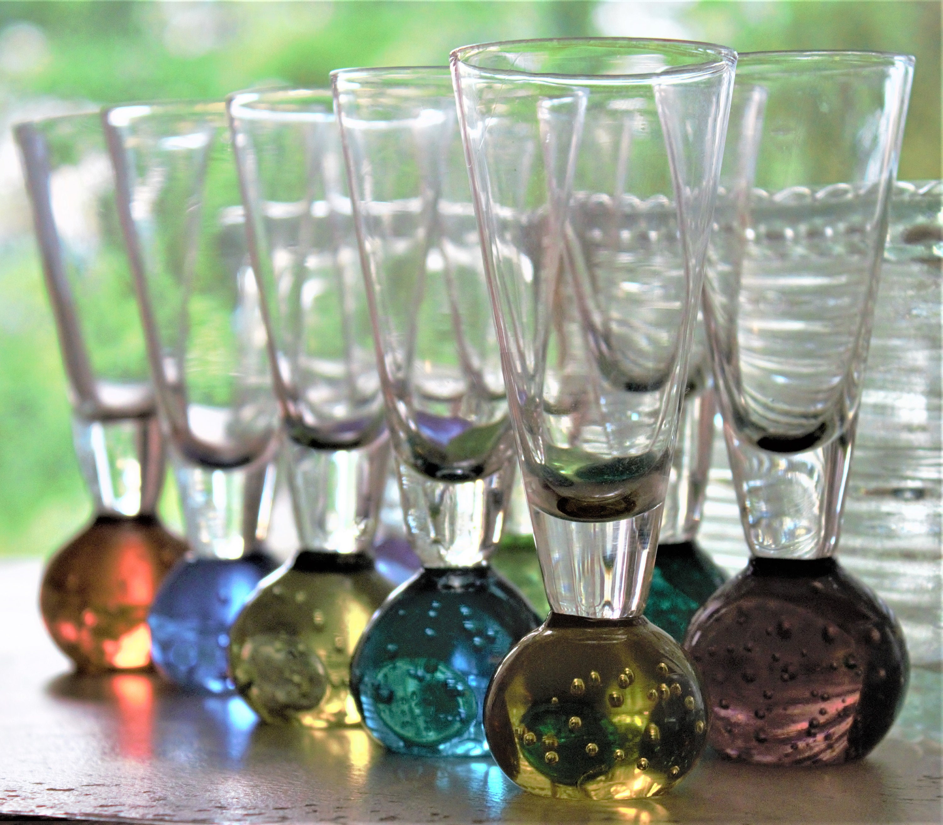 Shot Glass 9 Shooter Glasses Bubble Ball Base Shotter Glass Etsy