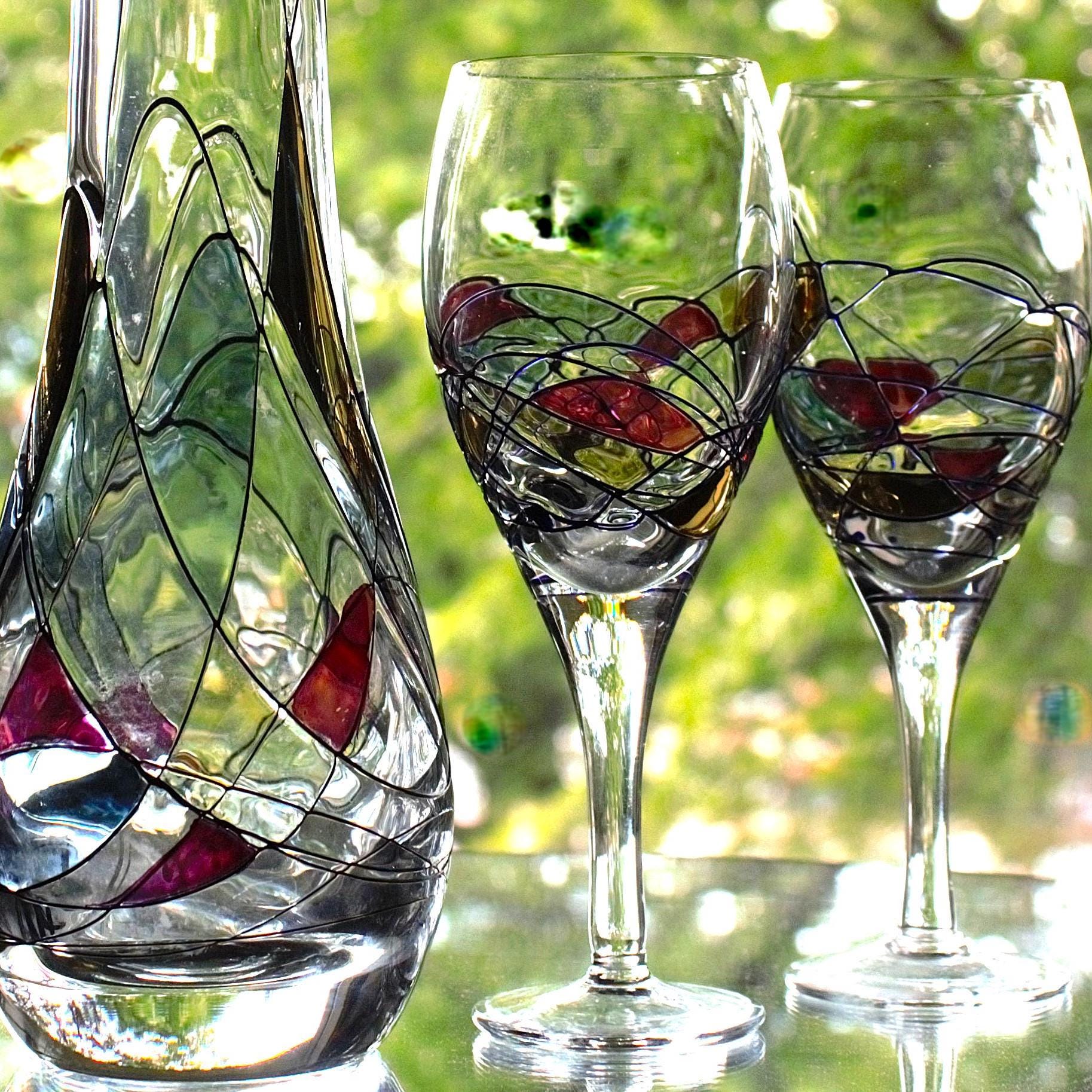 Carafe à Vin Ancienne En Verre Transparent – Design Exceptionnel – Pièce Unique