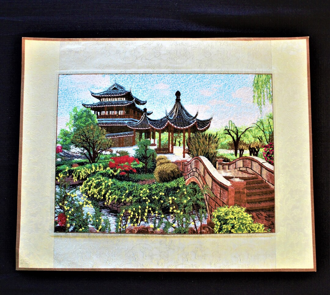 Fine Silk Embroidery Vintage Japanese Silk Wall Hanging Etsy