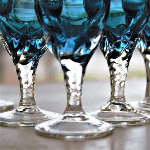 Italian Glassware, 5 Italian Cordials, shops Vintage Italian Cordials, Colorful Italian Glass, Hand Made Glass From Italy, Italian Cordial Glasses