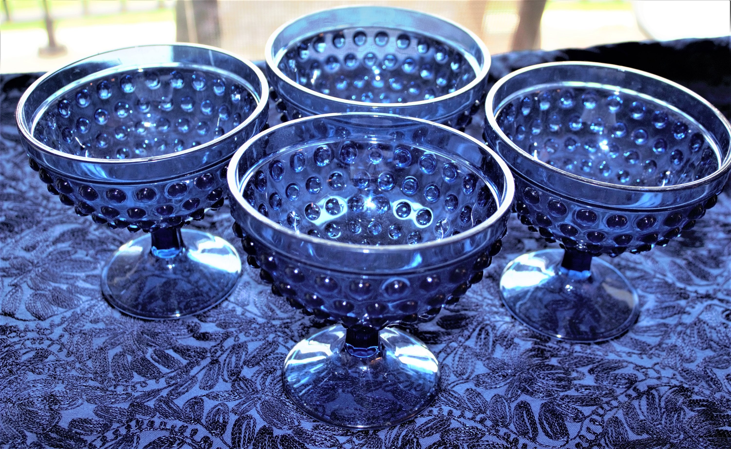 Blue Hobnail 4 Acrylic Blue Hobnail Margarita Glasses Etsy