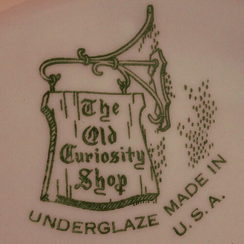 The Old Curiosity Shop Plates, 4 Old Curiosity Shop Dinnerware, Vintage Transferware Plate, Green Transferware Dinner shops Plate, Charles Dickens