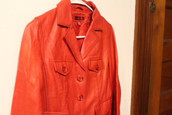 Vintage red leather jacket by Wilsons Leather 198… - image 3