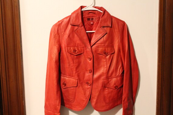 Vintage red leather jacket by Wilsons Leather 198… - image 1