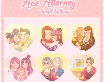 Ace Attorney Heart Buttons